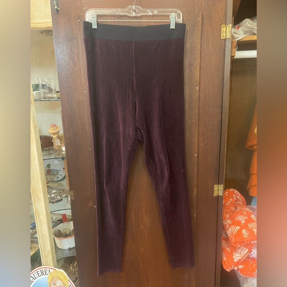 Free people high rise legging purple black stripe medium